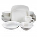 Gibson Home Hagen Square Dinnerware Set in White, Set of 30 - Home Traders Sources