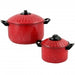 Gibson Home Casselman 4-Piece Nonstick Pasta Pot Set in Red with Bakelite Handle/Knob - Home Traders Sources