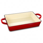 Crock Pot Artisan 13 in. Enameled Cast Iron Lasagna Pan in Scarlet Red - Home Traders Sources