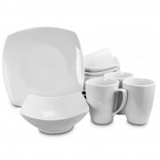 Gibson Home Zen Buffetware Square 12 Piece Dinnerware Set - Home Traders Sources