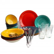 Gibson Color Speckle 28 Piece Mix and Match Dinnerware Combo Set - Home Traders Sources