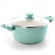 Gibson Home Plaza Cafe Aluminum 4.5 Qt Dutch Oven with Soft Touch Handles in Sky Blue - Home Traders Sources