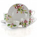 Gibson Home Holiday Ribbon 12 Piece Fine Ceramic Dinnerware Set - Home Traders Sources