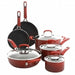 Kenmore Elite Andover 10 Piece Nonstick Aluminum Cookware Set in Red Gradient - Home Traders Sources