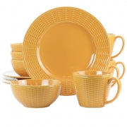 Gibson Home Cairo Sunset 12 Piece Ceramic Dinnerware Set in Orange - Home Traders Sources