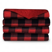 Sunbeam 50 Inch x 60 Inch Microplush Heated Throw in Red Plaid - Home Traders Sources