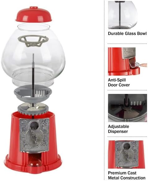 Vintage Gumball Machine - 11-Inch Retro-Style
