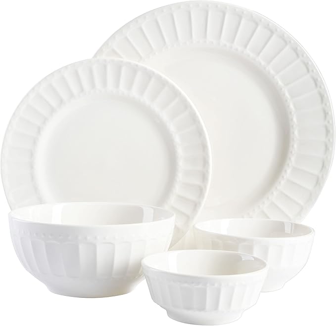 Gibson Home Zen Buffet Porcelain Dinnerware Set, Service for 8 (40pcs)