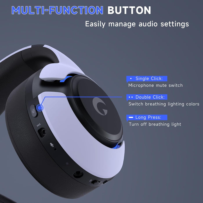 Wireless Gaming Headset for PS5, PS4, Elden Ring, PC, Mac, Switch, Bluetooth 5.3 Gaming Headphones with Noise Canceling Microphone