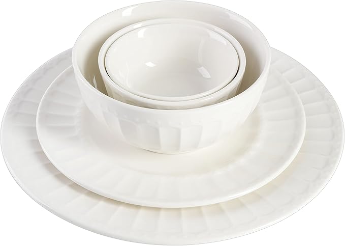 Gibson Home Zen Buffet Porcelain Dinnerware Set, Service for 8 (40pcs)