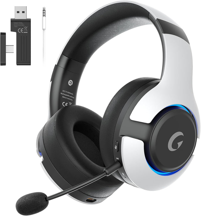 Wireless Gaming Headset for PS5, PS4, Elden Ring, PC, Mac, Switch, Bluetooth 5.3 Gaming Headphones with Noise Canceling Microphone