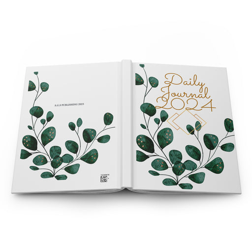 Green & White Modern Hardcover Journal Matte - Home Traders Sources