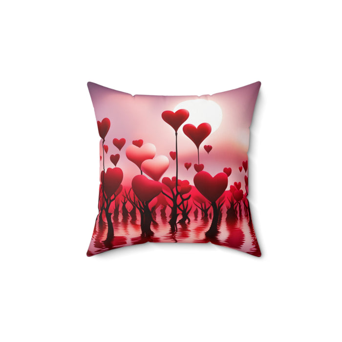 Heart of Tress Polyester Square Pillow