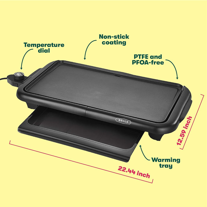 BELLA Electric Griddle with Warming Tray