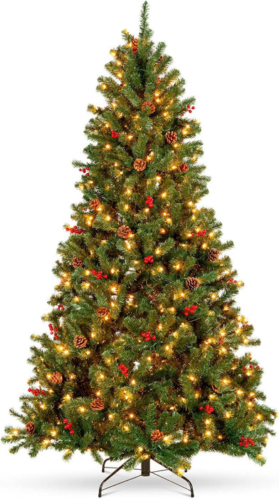 6ft Pre-Lit Pre-Decorated Spruce Hinged Artificial Christmas Tree w/ 798 Tips