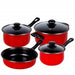 Gibson Home Chef Du Jour 7-Piece Cookware Set, True Red - Home Traders Sources