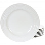 Plaza Cafe 10.5" Dinner Plate Set in White, Set of 8 - Home Traders Sources