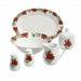 Perfect for Holidays Poinsettia 7 Piece Porcelain Serving Set in Red - Home Traders Sources