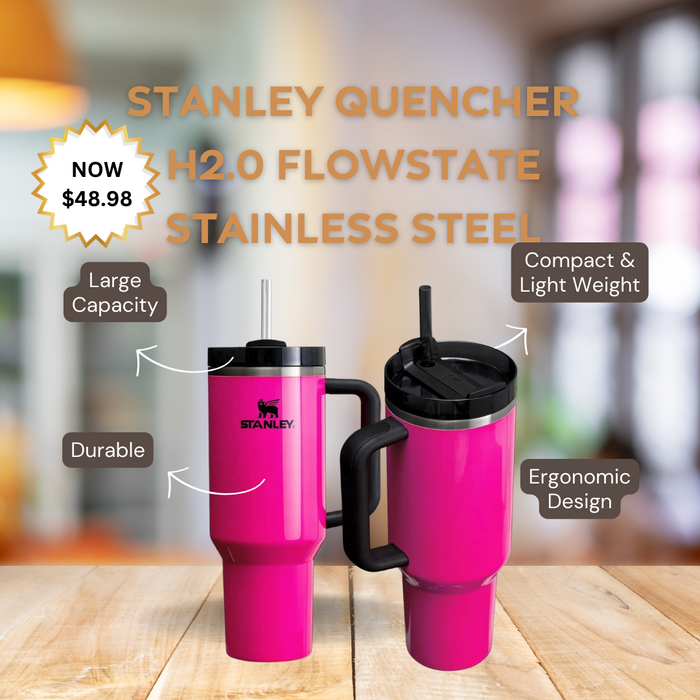 Stanley Quencher Tumbler with Lid - Electric Pink