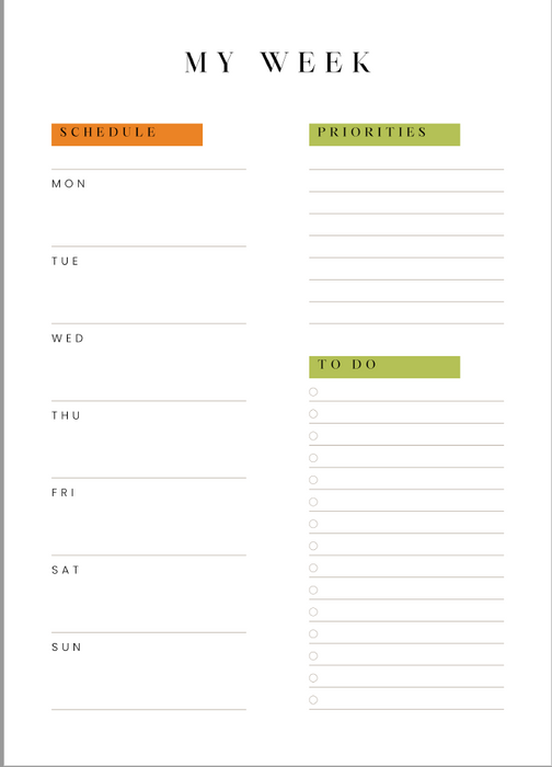 Monthly Planner Undated