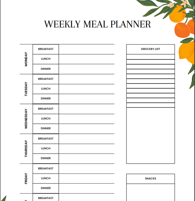 Digital - Weekly Meal Planner