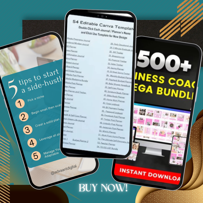 850 Pages (PLR) Planners/Journals/ Templates- Master RESELL Rights-ALL Editable & Printable