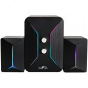 beFree Sound Computer Gaming 2.1 Speaker System with Color LED Lights - Home Traders Sources