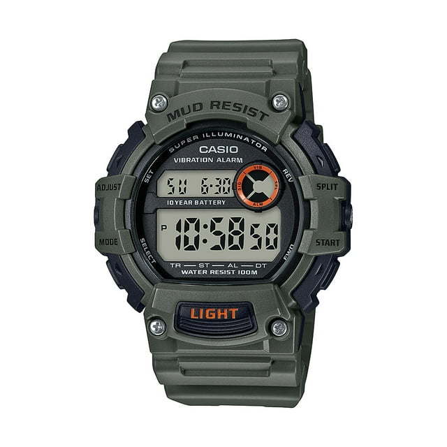 Casio Men's Heavy Duty Mud-Resistant Digital Watch, Green