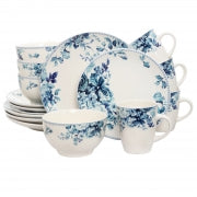 Elama Traditional Blue Rose 16 Piece Dinnerware Set - Home Traders Sources