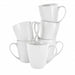 Elama Cara 6 Piece 10 Ounce Porcelain Cup Set in White - Home Traders Sources