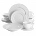 Elama Charlotte 20 Piece Porcelain Dinnerware Set in White - Home Traders Sources