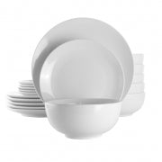 Elama Luna 18 Piece Porcelain Dinnerware Set in White - Home Traders Sources