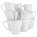 Elama Madeline 12 Piece Porcelain Mug Set in White - Home Traders Sources