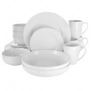 Elama Maisy 18 Piece Round Porcelain Dinnerware Set in White - Home Traders Sources