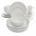 Elama Owen 18 Piece Porcelain Dinnerware Set with 2 Large Serving Bowls in White - Home Traders Sources