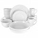 Elama Sienna 18 Piece Porcelain Dinnerware Set in White - Home Traders Sources