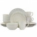 Elama White Lace 16 Piece Luxurious Stoneware Dinnerware with Complete Setting for 4 - Home Traders Sources