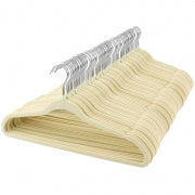 Elama Home 100 Piece Heavy Duty Velvet Non-Slip Slim Profile Hanger Set in Cream - Home Traders Sources