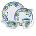 Elama Blue Fiesta 16 Piece Round Porcelain Dinnerware Set - Home Traders Sources