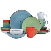 Elama Evelyn 20 Piece Mix and Match Round Stoneware Dinnerware Set in Assorted Colors - Home Traders Sources