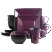 Elama Mulberry Loft 16 Piece Modern Premium Stoneware Dinnerware Set with Complete Settings for 4 - Home Traders Sources