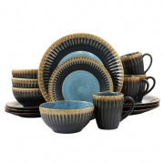 Elama Tavilla 16 Piece Round Stoneware Dinnerware Set in Multi Color - Home Traders Sources