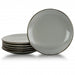 Elama Tahitian Sand 6-Piece Salad Plate Set, Light Grey - Home Traders Sources