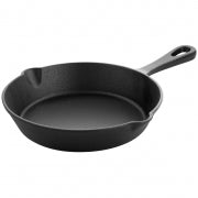 MegaChef 8 Inch Round Preseasoned Cast Iron Frying Pan in Black - Home Traders Sources