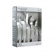 MegaChef Baily 20 Piece Flatware Utensil Set, Stainless Steel Silverware Metal Service for 4 in Silver - Home Traders Sources