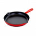 MegaChef Round 10.25 Inch Enameled Cast Iron Skillet in Red - Home Traders Sources