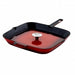 MegaChef 11 Inch Square Enamel Cast Iron Grill Pan with Matching Grill Press in Red with Press - Home Traders Sources