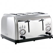 MegaChef 4 Slice Wide Slot Toaster with Variable Browning in Silver - Home Traders Sources