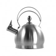 MegaChef 2.8 Liter Round Stovetop Whistling Kettle in Brushed Silver - Home Traders Sources