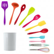 MegaChef Mulit-Color Silicone Cooking Utensils, Set of 12 - Home Traders Sources